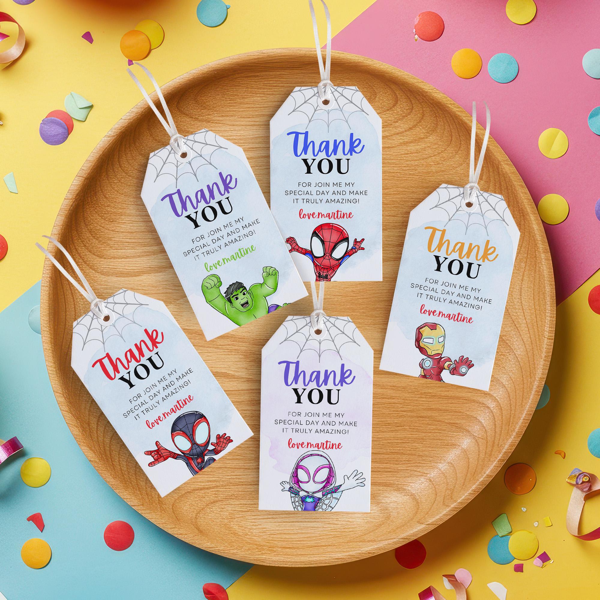 10 Stickers for Party Bags - Pink Thank You