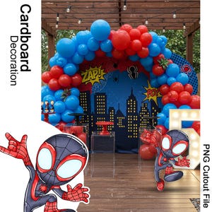 Spin PNG Cutout, Miles Morales Party Decor, Spidey and Friends Birthday, Printable Superhero Standee, Digital Download, Boys Party Prop