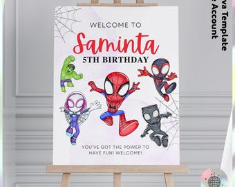 Spidey and his amazing friends welcome sign | Girls Birthday decoration, Spidey welcome sign, Spidey party favors (Digital File) JPD07