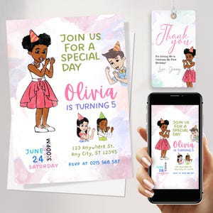 Watercolor Gracie&#39;s Corner Invitation, Gracies Corner Birthday Party, Gracie Corner Invite, Gracie Corner Party Instant Download