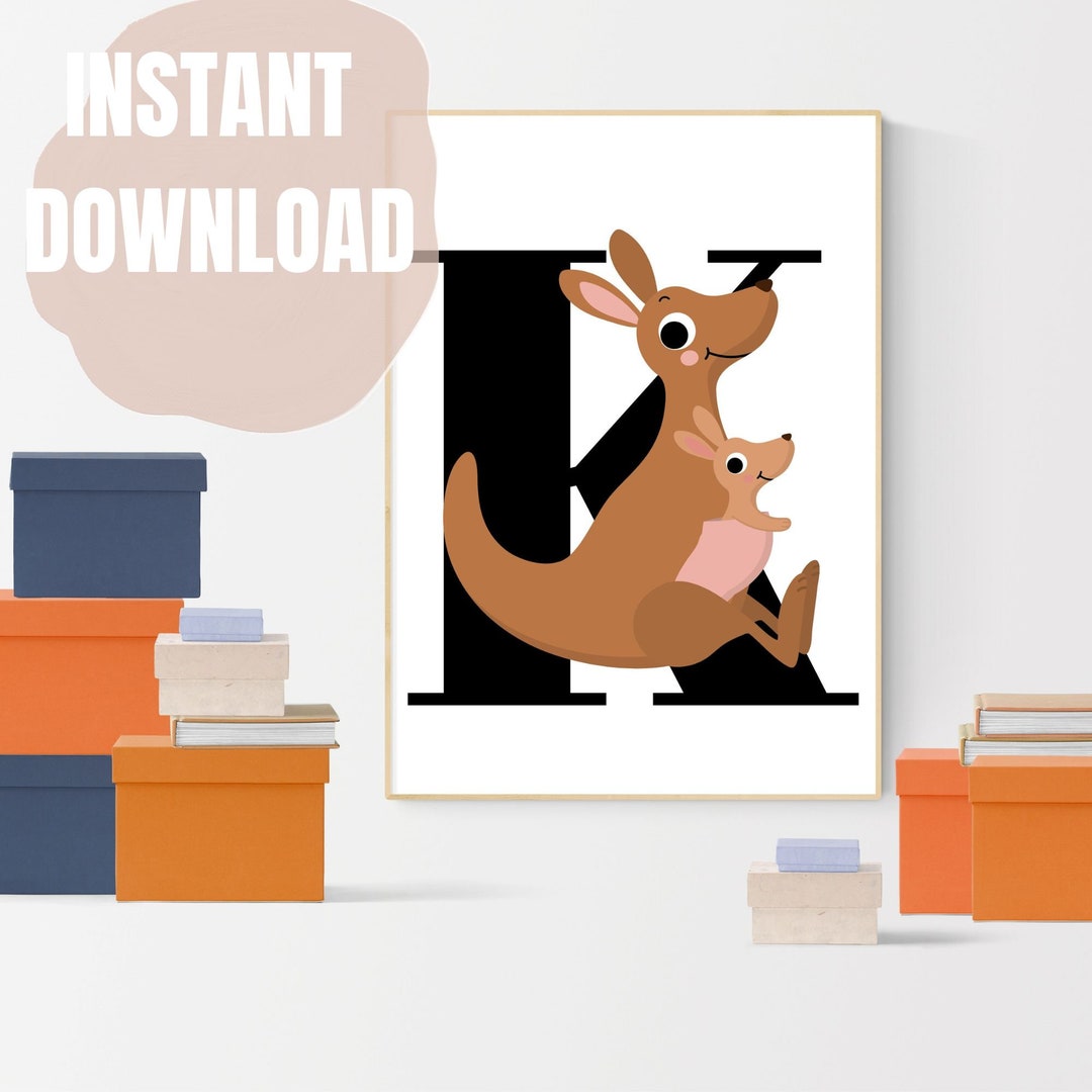 Printable Wall Art K for Kangaroo Wall Art Printable Art Etsy