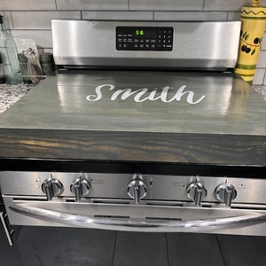 Buy Farmhouse Noodle Board Stove Cover Wood, Rustic Electric Stove Top  Cover, Farmhouse Stove Top Cover with Handles (Rustic White) Online at  desertcartThailand