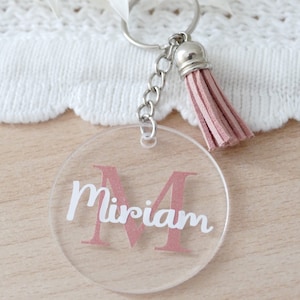 Personalized keychain with silver key ring