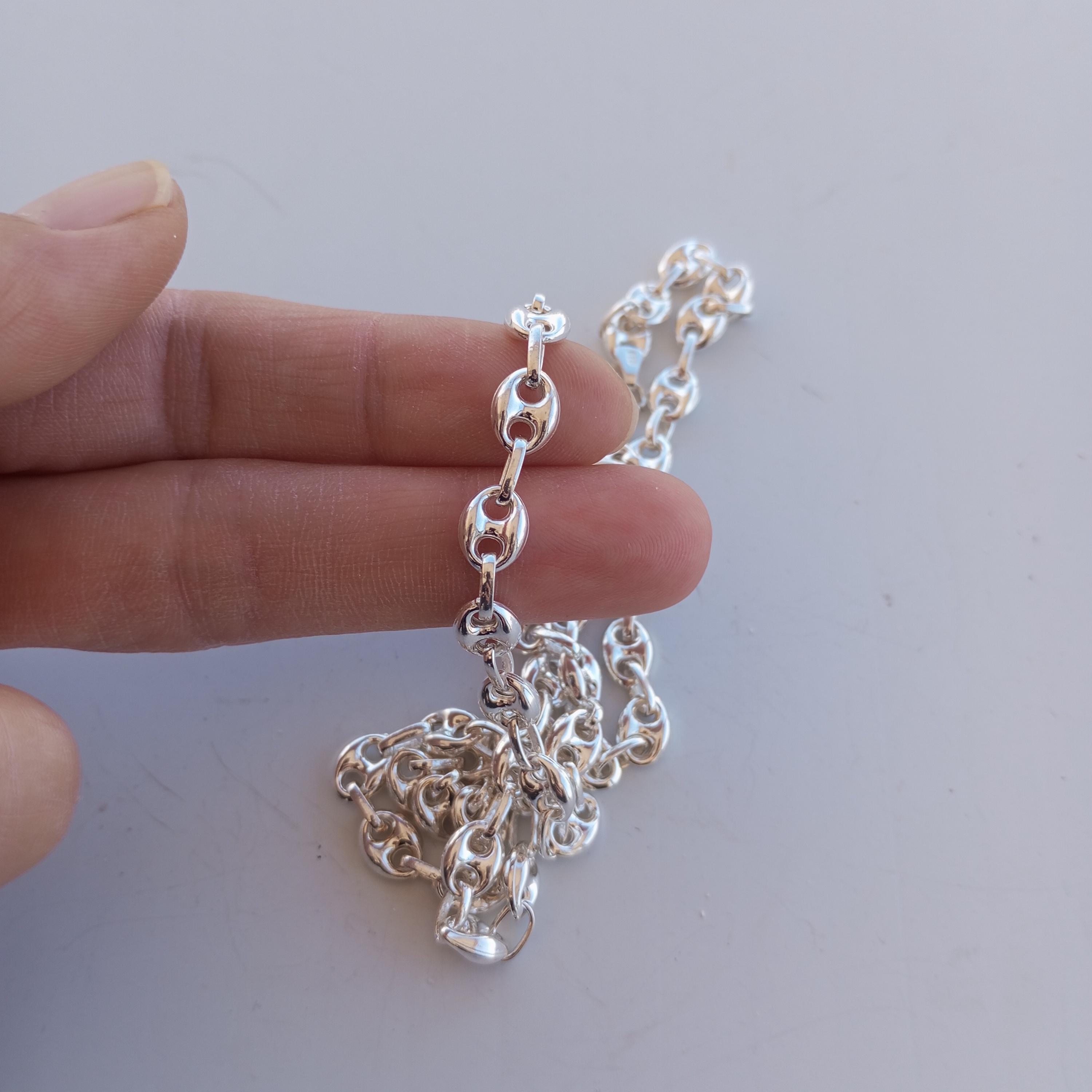 Bracciale Uomo In Argento 925 Braccialetto Da Catena A Maglia Brunito Per