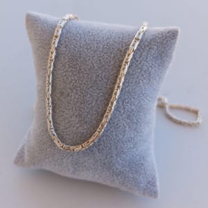 Cadena bizantina King de plata esterlina maciza, cadena redonda blanca de 2,7 mm, para collar de hombre