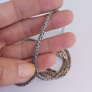 Herringbone King Byzantine Chain Necklace, Flat King  Chain Pendant,  925 Sterling Silver Necklace For Man, 5.2 mm, Men&#39;s Jewelery