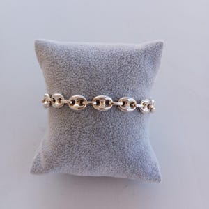 Mariner Bracelet,  925 Sterling Silver Anchor Link, Hollow Chain Bracelet, Gift Bracelet for Women and Men, Unisex Jewelery, 8 mm.