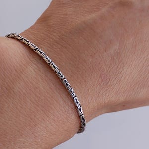 King Byzantine Viking Chain Oxidized Bracelet, 925 Sterling Silver Chain, 2.7 mm, Bracelet For Man, Men&#39;s Jewelery