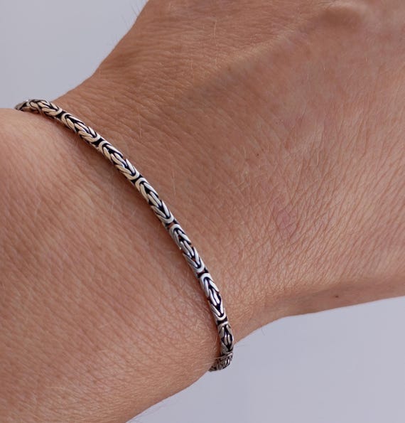 King Byzantine Viking Chain Oxidized Bracelet, 925 Sterling Silver Chain,  mm, Bracelet For Man, Men's Jewelery