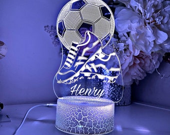 Personalised SOCCER BALL  |Table Lamp|16 Colours Remote|Birthday Colours Remote|Gift Baptism Gift |Christening Gift| Room Decoration Room|