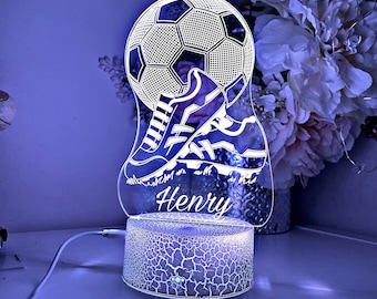 Personalised SOCCER BALL  |Table Lamp|16 Colours Remote|Birthday Colours Remote|Gift Baptism Gift |Christening Gift| Room Decoration Room|