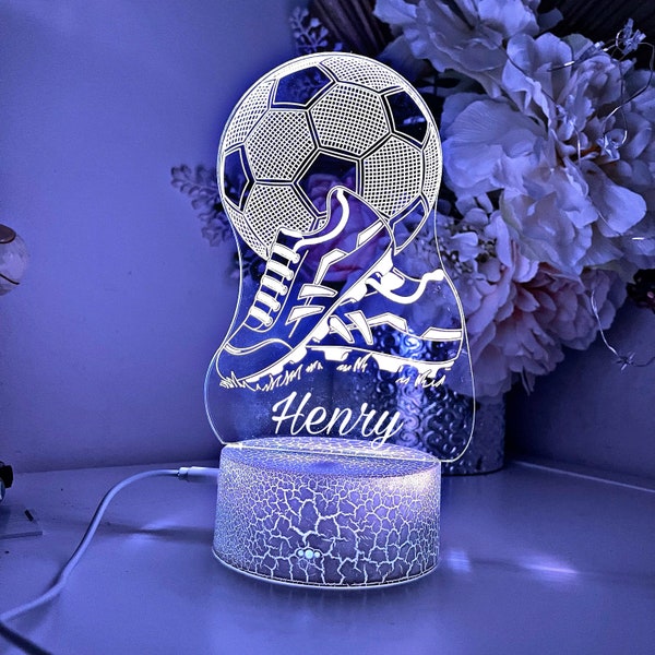 Personalisierte SOCCER BALL |Tischlampe|16 Farben Fernbedienung|Geburtstag Farben Fernbedienung|Geschenk Taufe Geschenk|Taufgeschenk| Raumdekoration Raum |