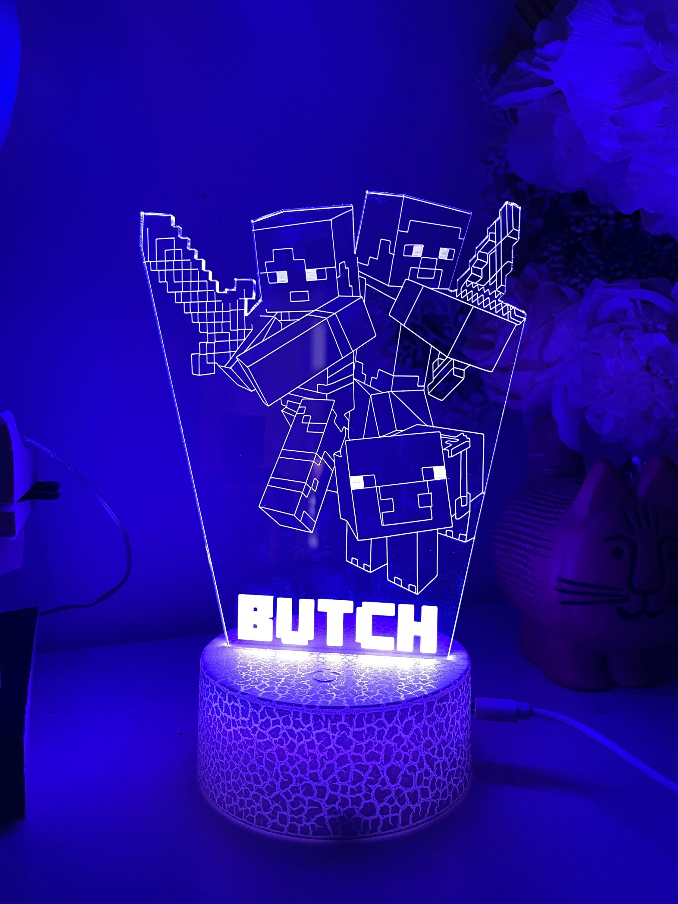 Personalised 3D Block Game table Lamp16 Colours Etsy