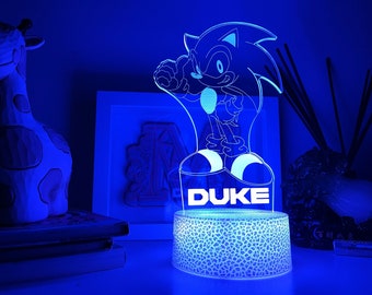 Lampada Notturna 3D Sonic Con Telecomando - 16 Colori, Alimentazione USB/Batterie - Per Camera Bambini - Foto 4