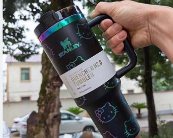 Hello Kitty Stanley Tumbler, 40oz Laser Engraved Water Bottle