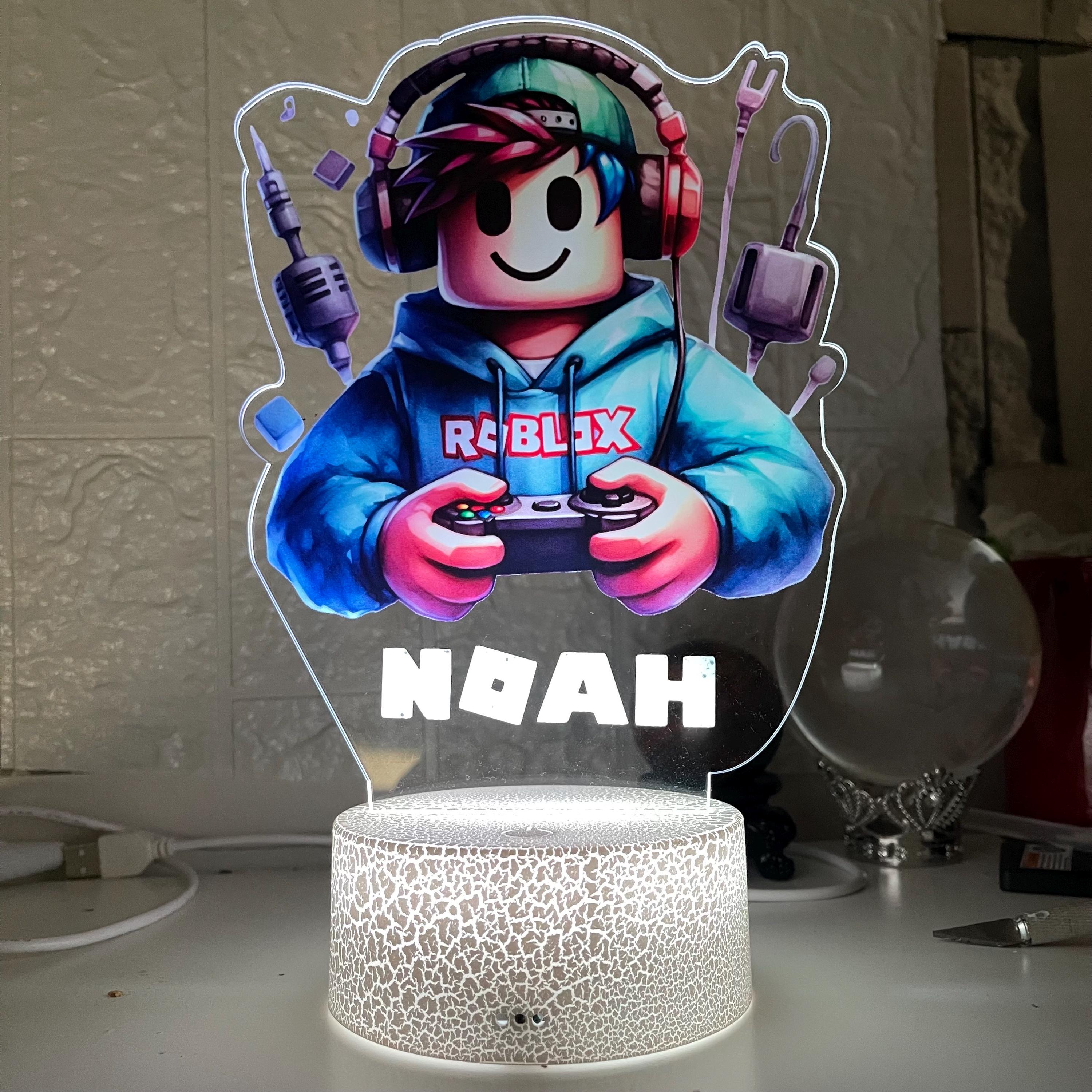 Personalised Roblox |table Lamp|16 Colours Remote|birthday Gift