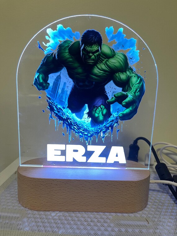 Personalised Hulk Superhero Night Light |custom Name | Birthday Gift | Kid  Nursery Room - Etsy