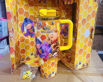 Print Winnie Pooh Stanley Tumbler, 40oz Custom Water Bottle