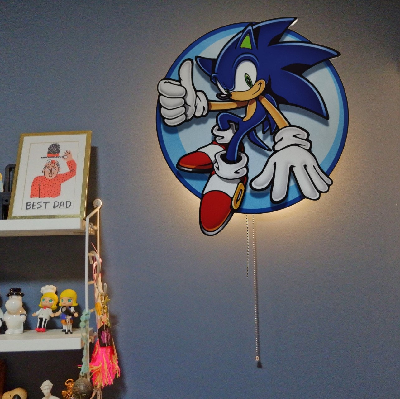 Personalised Children Lamp Wall Hanging sonic Bedroom Light - Etsy
