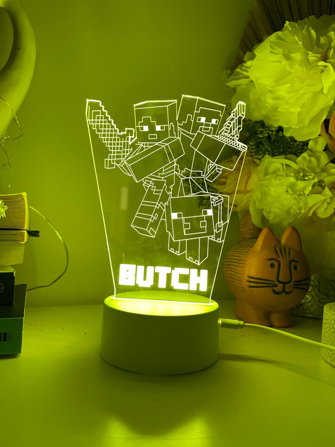 Personalised 3D Block Game table Lamp16 Colours Etsy Australia