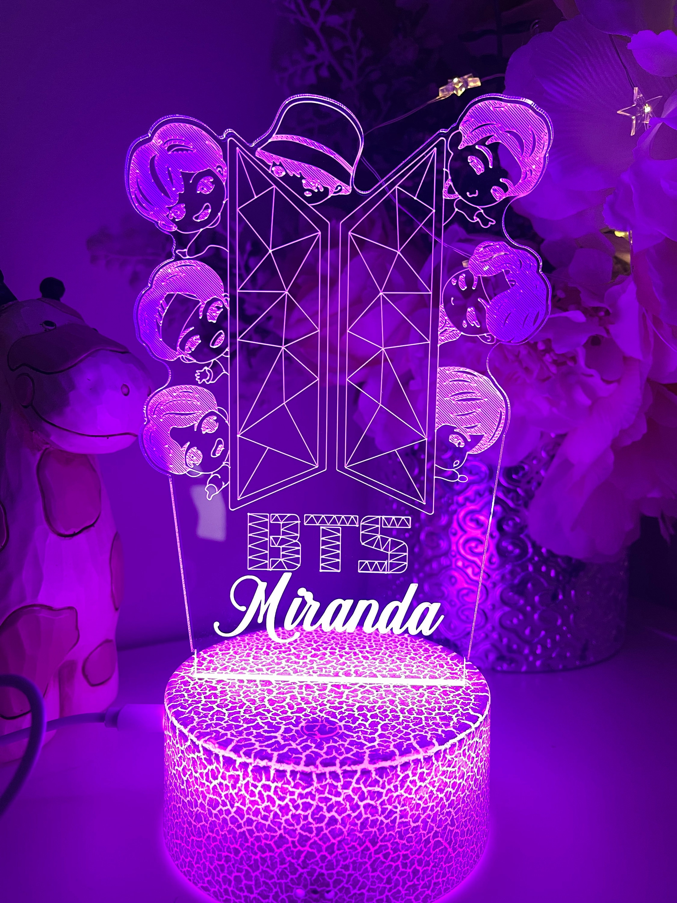 Buy Personalized BTS 3D Night Light | 16 Color Remote, Kpop Music