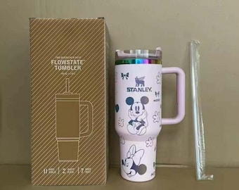 Mickey Mouse Stanley Tumbler 40oz, Laser Engraved Purple Water Bottle