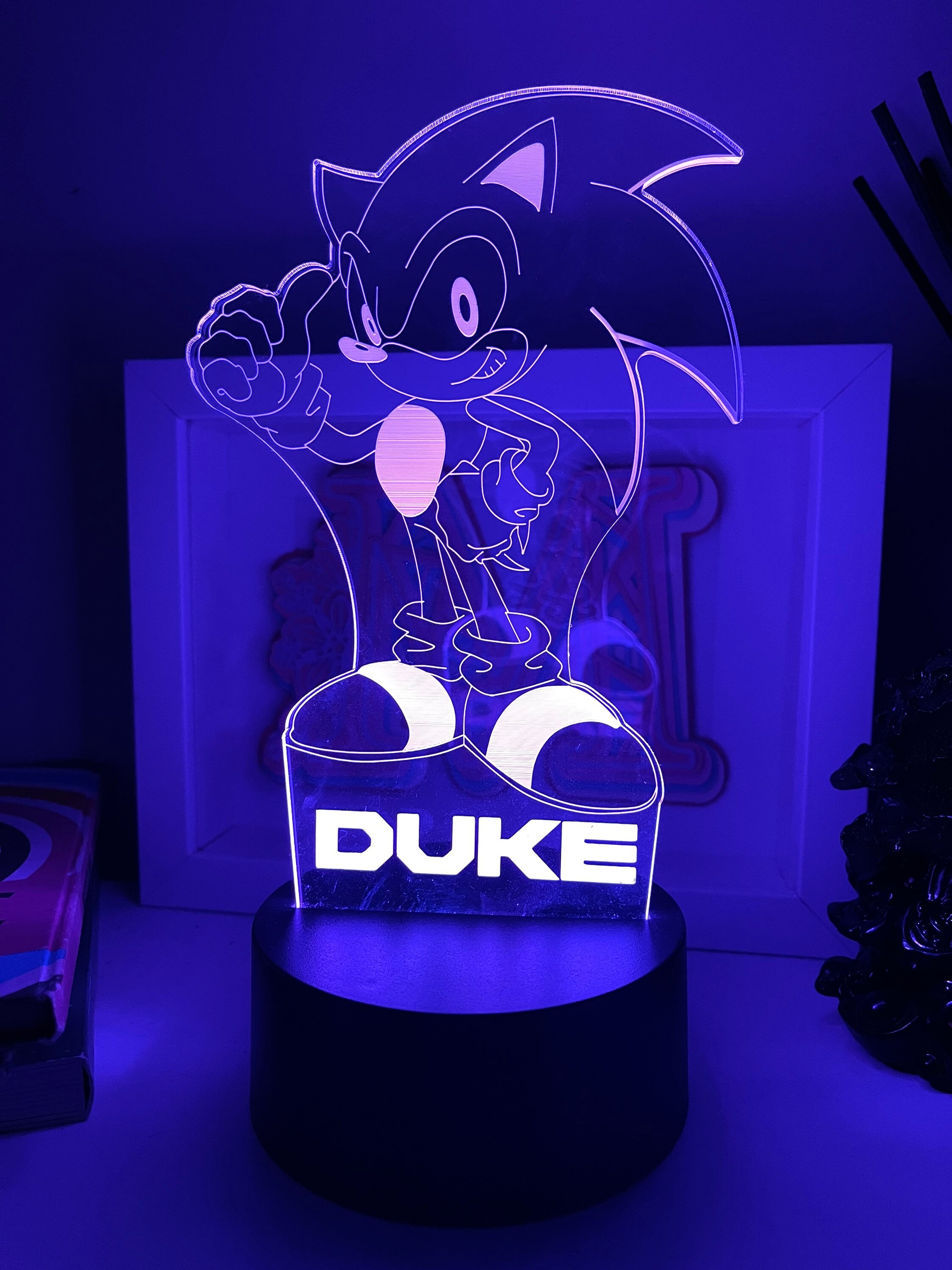 Personalized Sonic the Hedgehog Night Light, 16 Color LED Lamp - Etsy ...