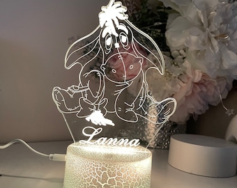 Personalised Eeyore Night Light/ 16 Colours Change Remote / Birthday Gift/ Christmas Present/ WinniePooh