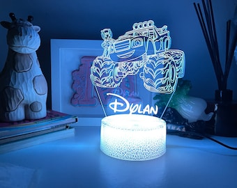Monster Truck personalizzato/Lampada da tavolo/Telecomando 16 colori/Regalo di compleanno/Lampada per la cameretta dei bambini/Luce notturna/Lampada per la cameretta dei bambini