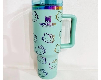 Laser Engraved Hello Kitty Stanley Tumbler, Aqua 40oz