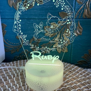 Personalised  BAMBI |Table Lamp|16 Colours Remote|Birthday Gift|Birthday gift| children gift | Christmas present