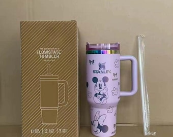 Stanley Tumbler Special Gift Custom Mickey Mouse Stanley Tumbler 40oz Laser Engraved Water Bottle Purple