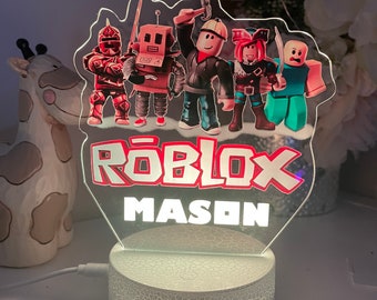 Luz nocturna personalizada de Roblox, acrílico 3D, control remoto que cambia de color