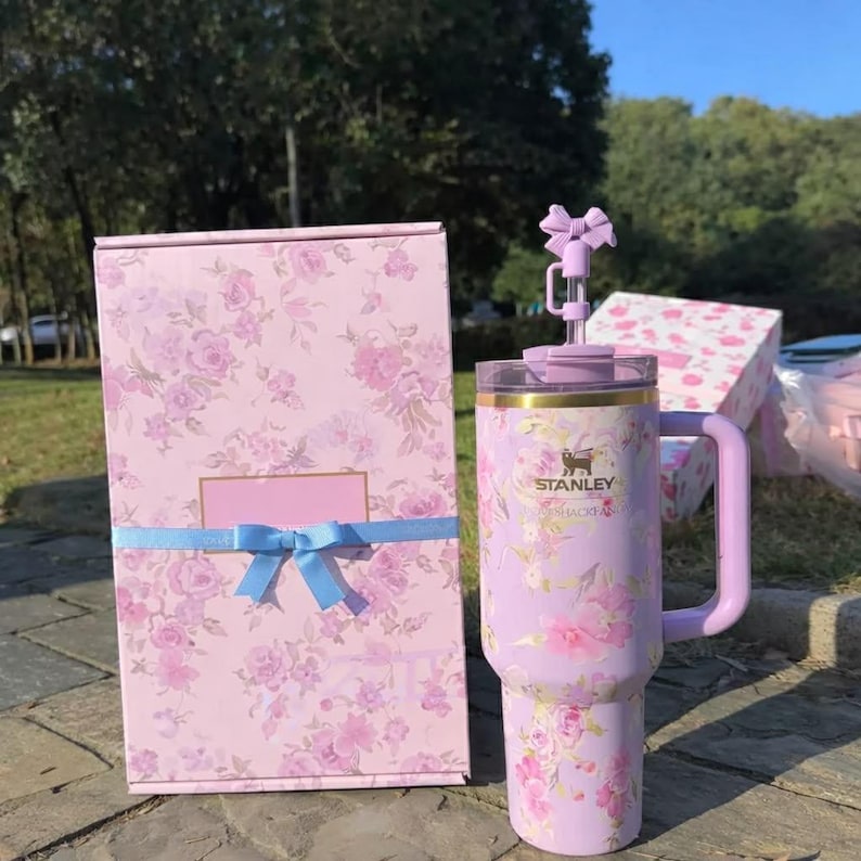 Stanley 40oz Floral Quencher / Edizione pastello limitata / Regalo alla moda per le donne / Tazza da viaggio grande con manico / Stanley Cup / Tazza per auto immagine 8
