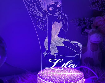 Lampe De Chevet LED Éléphant 1 Prénom Personnalisé