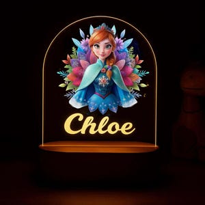 Personalized Princess Anna Night Light | Custom Nursery Decor
