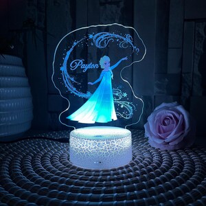 Personalised Elsa | Colourful Night Light/ Colours Change Remote ...