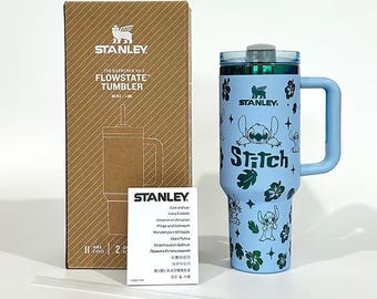 Stanley Tumbler Special Gift Custom Lilo & Stitch Stanley Tumbler 40oz Laser Engraved Water Bottle