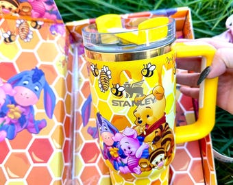Vaso Stanley de Winnie Pooh, botella de agua personalizada de 40 oz