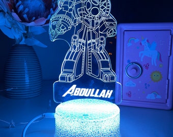 Personalised Optimus Prime |Table Lamp|16 Colours Remote|Birthday Gift|Room Decoration Unique Gift| Custom Name Night Light|Christmas Gift