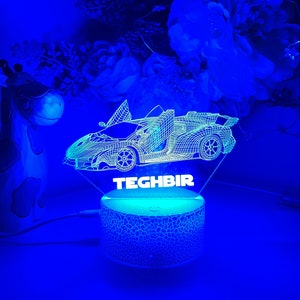 Lampe 3D Personnalisable Citroën Traction B11 - 16 Couleurs, Télécommande - Décoration Ambiance