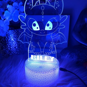 Personalisierte 3D Drachen Cartoon |Tischlampe|16 Farben Fernbedienung|Geburtstagsgeschenk|Acryl