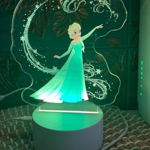 Personalised Elsa | Colourful Night Light/ Colours Change Remote ...