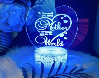 Personalised Mother Day |Table Lamp|16 Colours Remote|Birthday Gift|Acrylic|Gift for Mum|Custom Name