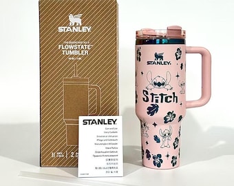 Custom Lilo & Stitch Stanley Tumbler, Laser Engraved 40oz Water Bottle