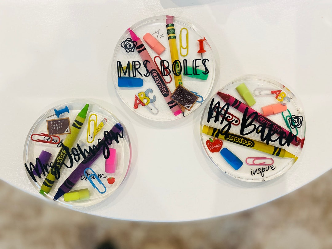 Resin Teacher Coaster Etsy