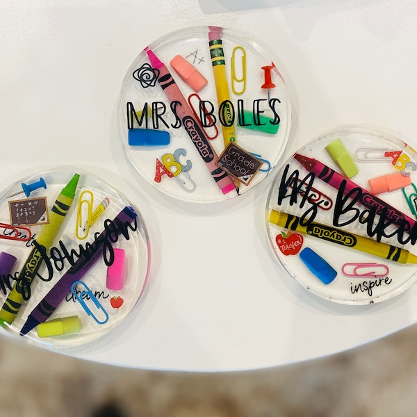 Teacher Gifts Resin Coaster 60+ Gift Ideas for 2024