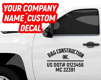 Custom US DOT Trucking Decal Stickers Custom Truck Decal (tow truck, trucking, 18 wheeler,Van-MC number, company logos, mc numbers)