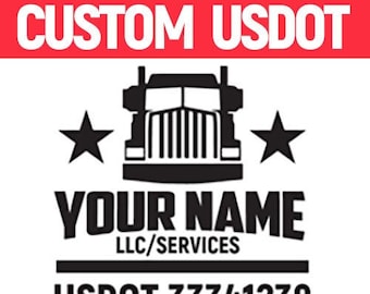 Custom US DOT Trucking Decal Stickers Custom Truck Decal (tow truck, trucking, 18 wheeler,Van-MC number, company logos, mc numbers)