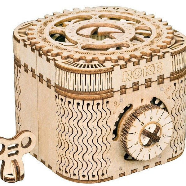 TRASURE BOX 3D Wooden Puzzle Mechanical Gear Home Accessories